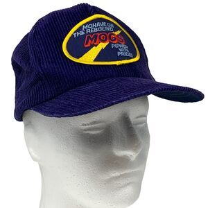 Vintage Mohave Coal Power Station Plant Hat Cap Blue MOGS 80s Snapback Corduroy
